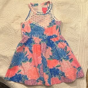 Lilly Pulitzer Pink and Blue Floral Kids Dress